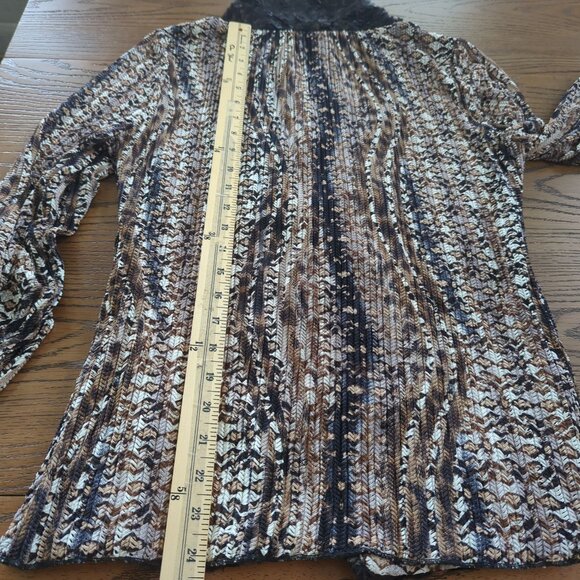 Alberto Makali Faux Fur Trim Open Front Cardigan Missoni Jacket With Belt Size M - Picture 12 of 12